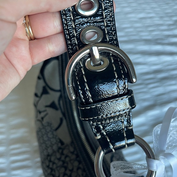 COACH Y2K Soho Jacquard Signature Patchwork Hobo Shoulder Bag Black/Gray - Picture 10 of 14